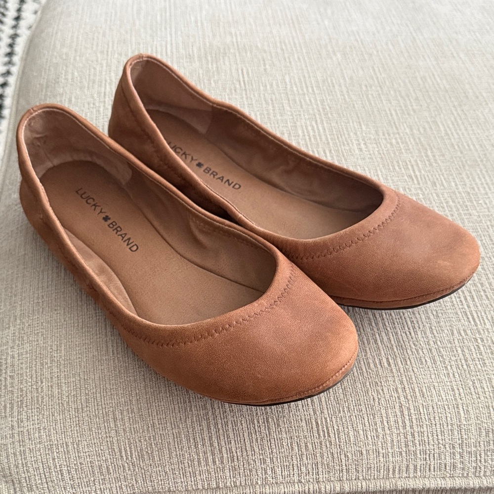 Lucky Brand Women's Brown Ballet Flats